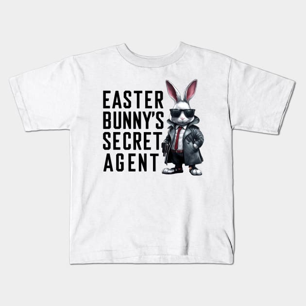 Easter Bunny Secret Agent Kids T-Shirt by NomiCrafts